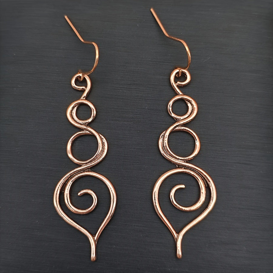 Bohemian Women's Vintage Hollow Bronze Infinite Symbol Earrings