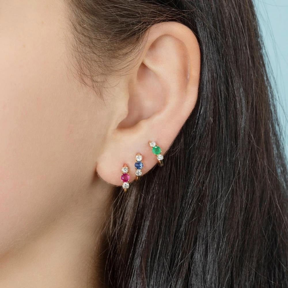 Advanced Design Versatile Multi-color Zircon Earrings