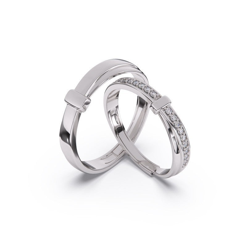 Couple Simple High Sense Four Claw Couple Rings Fashion Open Ring