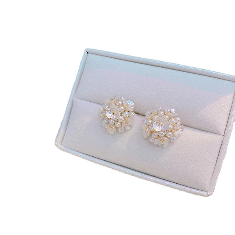 Flower Cluster Exaggerated Autumn And Winter High Class Elegant Earrings For Women