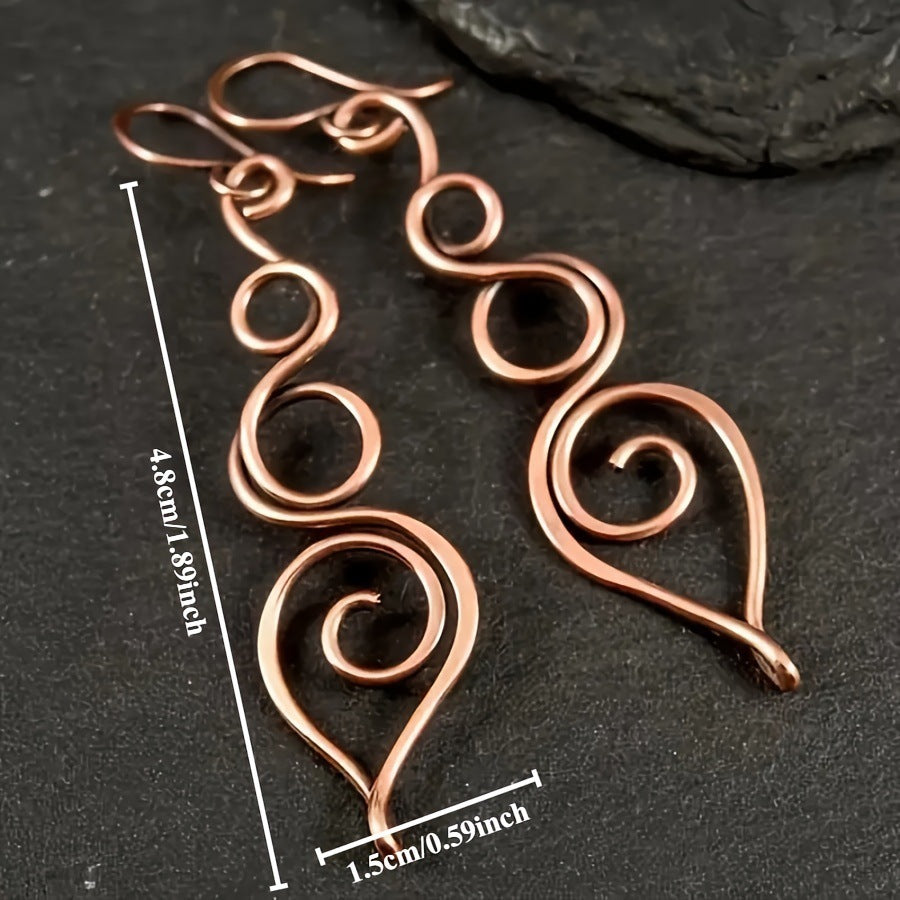 Bohemian Women's Vintage Hollow Bronze Infinite Symbol Earrings