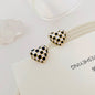 Women's Fashion Personalized Heart-shaped Checkered Earrings