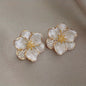 Oil-spot Glaze Flowers Ear Studs Earrings