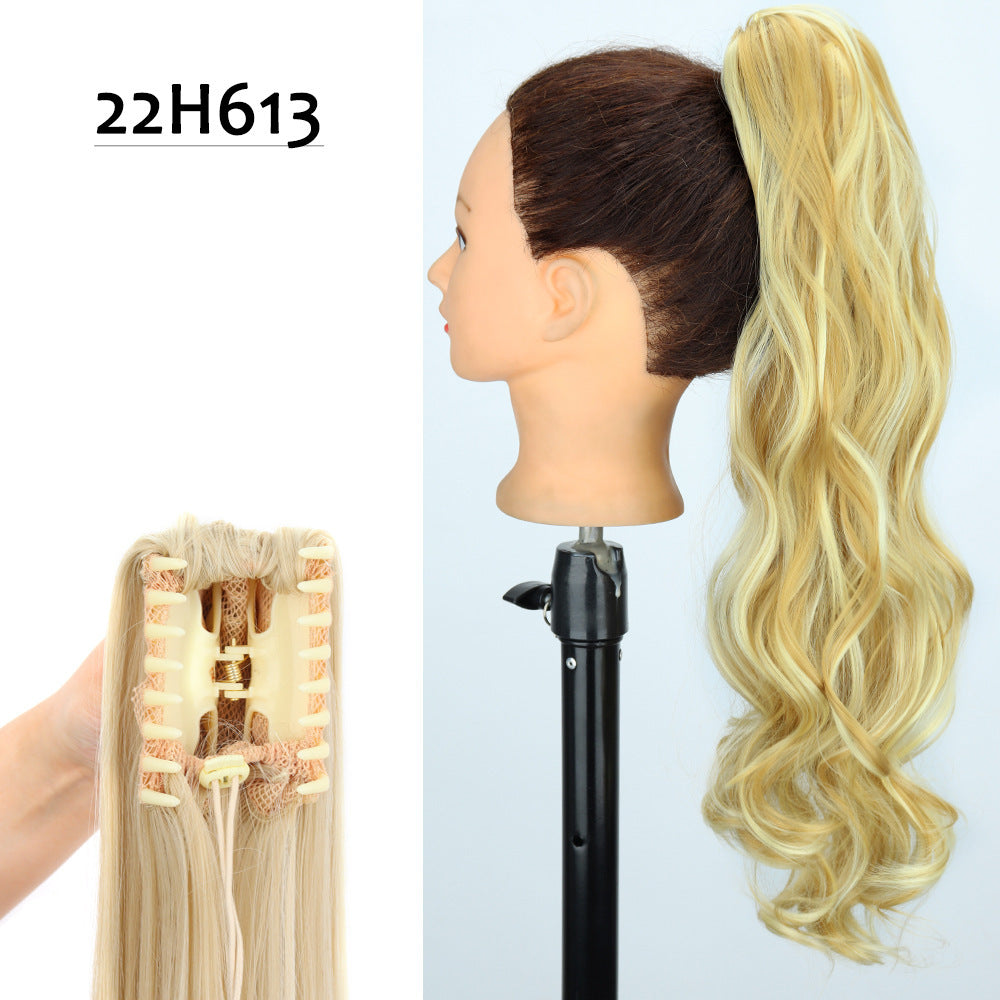 24inch Wig Ponytail Big Wave Long Roll Hair Clip