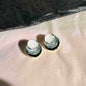 Color Painting Oil Three-layer Round Cake Stud Earrings For Women