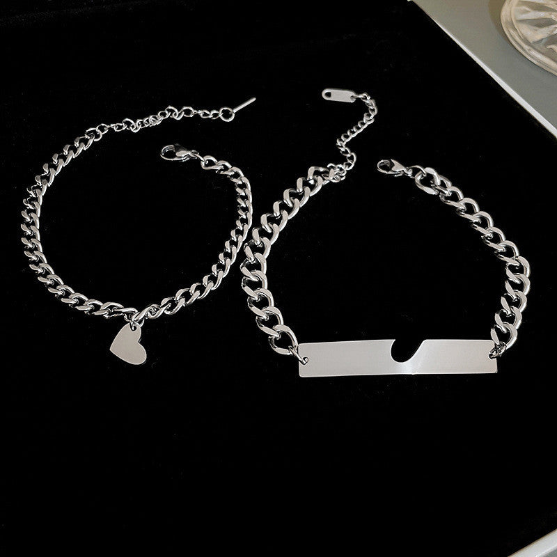 Men's And Women's Titanium Steel Love Bracelets