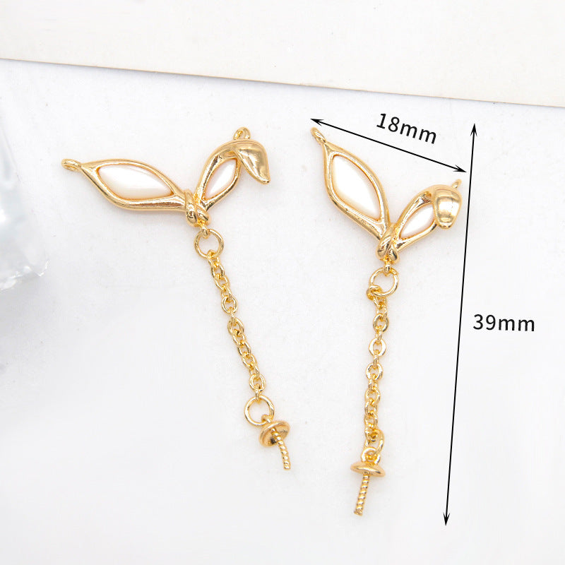 Women's White Shell Pendant Ear Rings