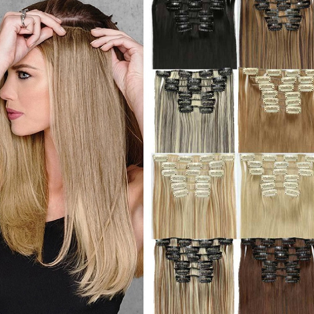 Wig Extensions 6-piece Set, Long Straight Hair