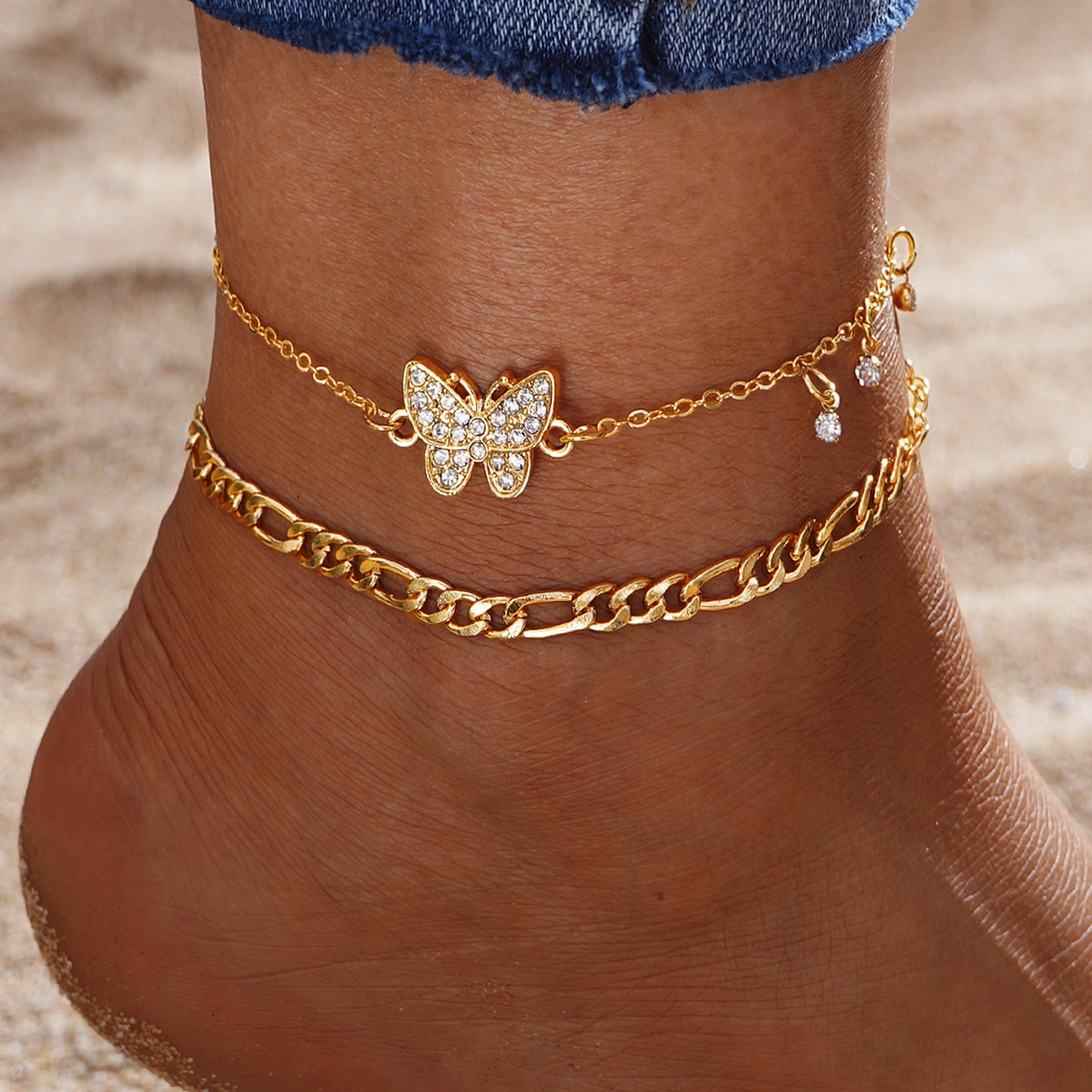 Creative Personality Beach Anklet Retro Butterfly Anklet For Women