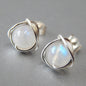 Colorful Imitation Moonstone Earrings Women's Fashion