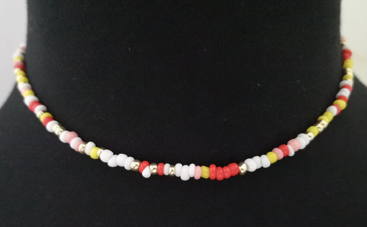 Short Necklace Handmade Wild Color Rice Bead Necklace