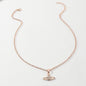 Full Diamond Saturn Necklace Creative Single Layer Planet Necklace