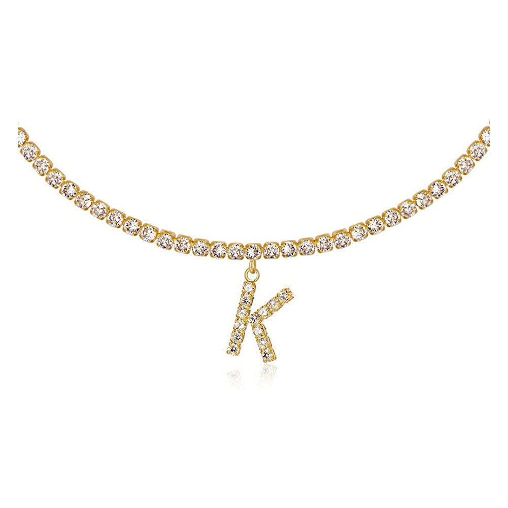 Europe And America Creative Decorative Diamond Letters Necklace Fashion Jewelry