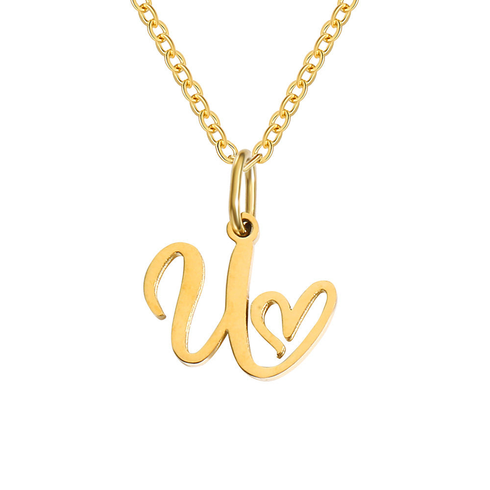 New 26 Letter Necklace Versatile Personality Necklace Pendant