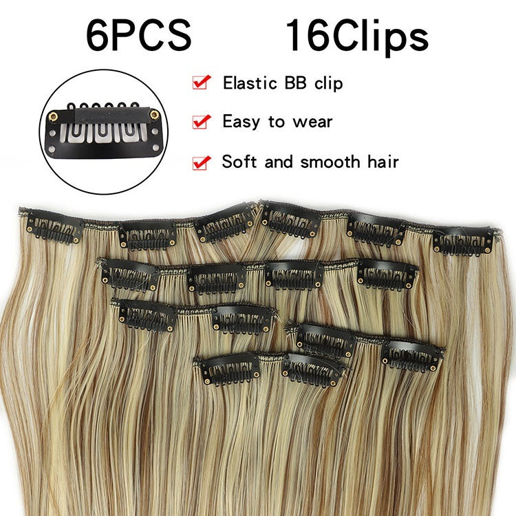 Wig Extensions 6-piece Set, Long Straight Hair