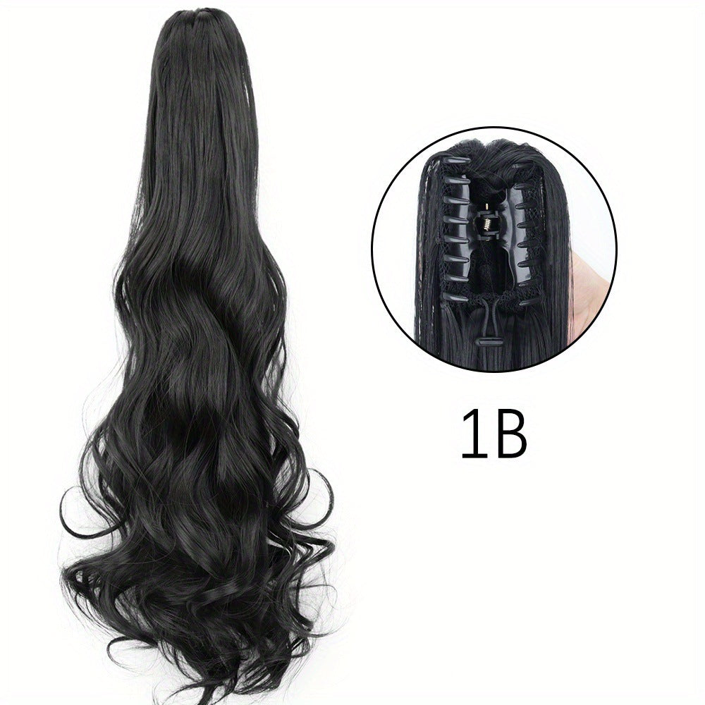 24inch Wig Ponytail Big Wave Long Roll Hair Clip